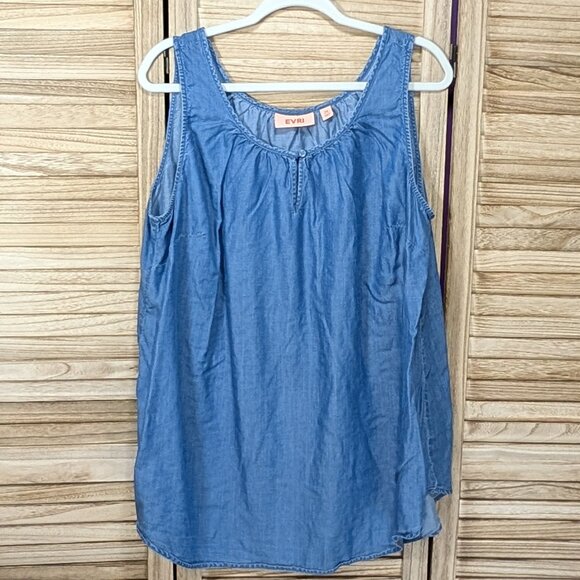 EVRI Blue Sleeveless Top Size 2X - Picture 1 of 9